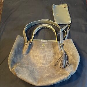 Elegant Green Suede Handbag with Tassel by [House of Harlow]